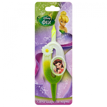 Свеча Цифра "0", Феи, 1 шт.