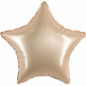 Шар (18"/45см) Звезда, Латте, сатин, 1 шт. 