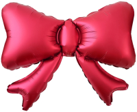 Шар (20''/51см) Фигура, Бант (надув воздухом), Красный, Сатин, 1 шт.