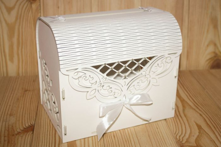 Семейный банк "Ажурный" со стразами (23,5*17*20) МДФ 3мм, окрашен., оформл., Белый-белый, 1 шт.