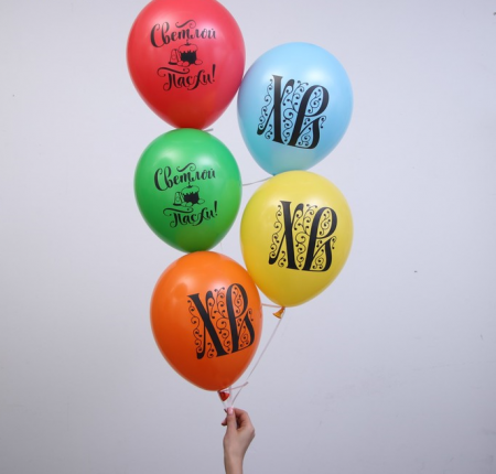 Шар (12"/30 см) Светлой Пасхи, Ассорти, Пастель, 25 шт.