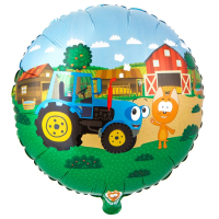 Шар (18"/45см) Круг, Котэ и Синий Трактор, 1 шт.