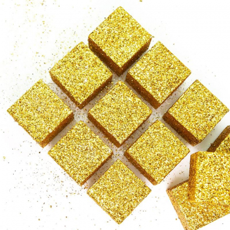 Фигура из пенопласта (3см), Кубик, Золото, Металлик, 12 шт.