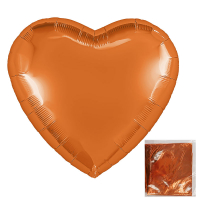 Шар (30"/76см) Сердце, Папайя, в упаковке, 1 шт