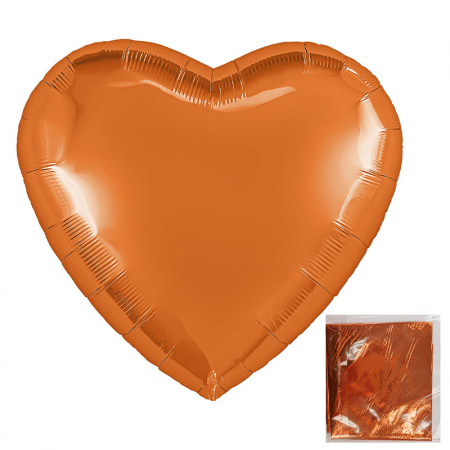 Шар (30"/76см) Сердце, Папайя, в упаковке, 1 шт