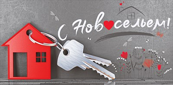 Конверт для денег (16,8*8,4 см) "С новосельем!", 1 шт.