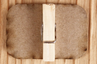 Шильд на прищепке (5*3,5 см), "Люблю тебя" с мишками, Картон, УФ печать, 1 шт.