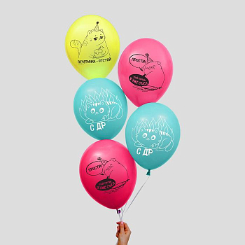 Шар (12"/30 см) Вечеринка отстой, Ассорти, Пастель, 5 шт.