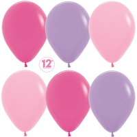Шар (12''/30см) Ассорти для девочки (009/012/050), Пастель, 10 шт.