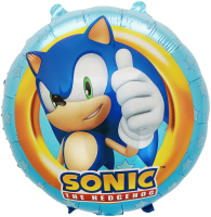 Шар (18''/46см) Круг, Ежик Аниме, Дизайн №1, Синий, 1 шт.