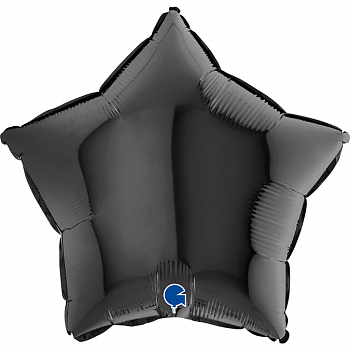 Шар (18''/46 см) Звезда, Черный, 1 шт. (уценка, смотреть описание)