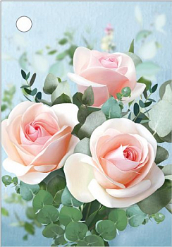 Бирка (5,5*7,9см), Три розы, 1 шт.