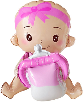 Шар (20''/51см) Фигура 3D, Малышка Девочка, 1 шт. 