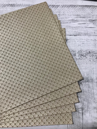 Кожзам текстурный (22*30см), Плюсики, золото, 1 шт.