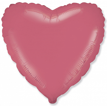 Шар (18''/46см) Сердце, Коралловый, Макарунс, 1 шт.