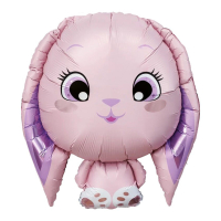 Шар (28"/71см) Фигура, Милый зайка, Розовый, 1 шт.