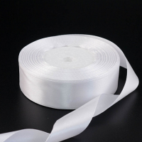 Лента атласная (2,5см*22,85м), Белая (01), 1 шт.