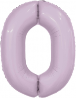 Шар (40''/102см) Цифра, 0 Slim, Орхидея, 1 шт. в упак.