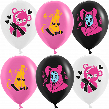 Шар (12''/30см) Крутые скины, Ассорти, пастель, 1 ст, 25 шт.