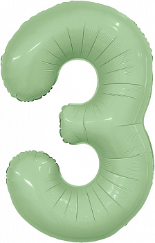 Шар (40''/102см) Цифра, 3 Slim, Олива, 1 шт. в упак.