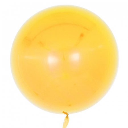 Шар (18''/46см) Сфера 3D, Deco Bubble, Желтый, Глянец, 10 шт.