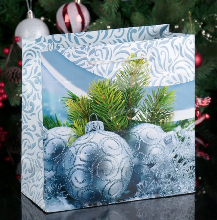 Пакет подарочный (22,5х23х10 см) Морозный день, 1 шт.