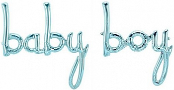 Набор шаров-букв (16''/41 см) Мини-надпись "Baby Boy", Голубой, 1 шт. в упак.