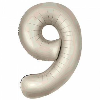 Шар (40"/102см) Цифра "9" Мистик крем Slim в упаковке, 1 шт.