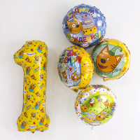 Шар (34''/86 см) Цифра, 1 Три Кота, Желтый, 1 шт. в упак.