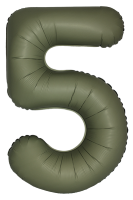 Шар (40''/102см) Цифра, 5 Slim, Оливковый, Матовый, 1 шт. в уп.