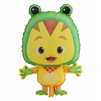 Шар (28"/71см) Утенок в костюме лягушки, 1 шт. Шар (28"/71см) Утенок в костюме лягушки, 1 шт.