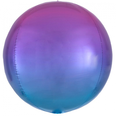Шар (16"/41см) Сфера 3D Омбре Розовый и Голубой в упаковке, 1 шт.