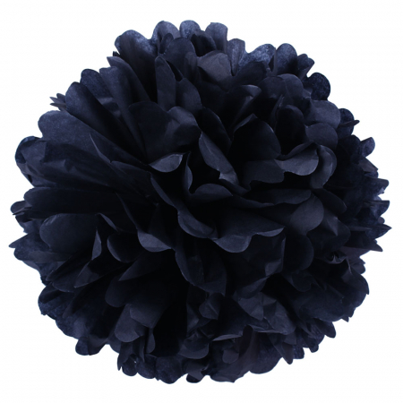 Бумажный помпон (14''/36см), Черный, 1 шт.
