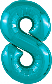 Шар (40''/102см) Цифра, 8 Slim, Океан, 1 шт. в упак.