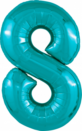 Шар (40''/102см) Цифра, 8 Slim, Океан, 1 шт. в упак.
