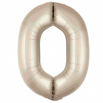 Шар (40"/102см) Цифра "0" Мистик крем Slim в упаковке, 1 шт.