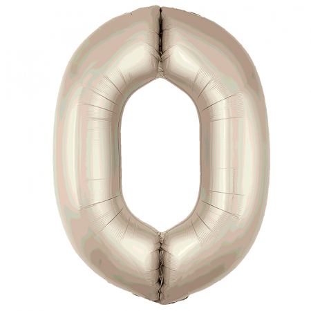 Шар (40"/102см) Цифра "0" Мистик крем Slim в упаковке, 1 шт.