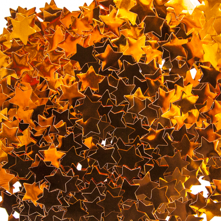 Конфетти фольга (1,5см) Звезда, Янтарь, Металлик, 50 гр.