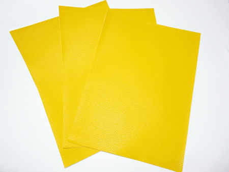 Кожзам зернистый матовый (22*30см), желтый, 1 шт.