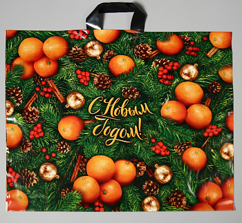 Пакет полиэтиленовый (60*50см), Оранжевое настроение, с петлевой ручкой, 1 шт.