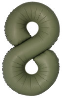 Шар (40''/102см) Цифра, 8 Slim, Оливковый, Матовый, 1 шт. в уп.