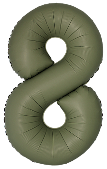 Шар (40''/102см) Цифра, 8 Slim, Оливковый, Матовый, 1 шт. в уп.