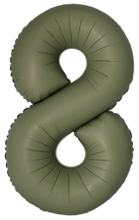 Шар (40''/102см) Цифра, 8 Slim, Оливковый, Матовый, 1 шт. в уп.