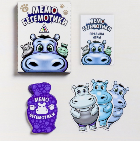 Игра "Мемо бегемотики", 1 шт.