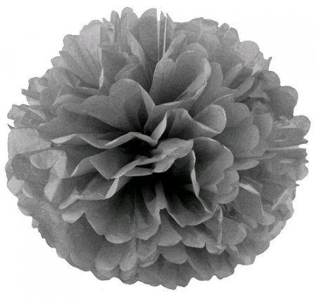 Декоративное украшение (30 см), "Помпон", Серый, 1 шт. 