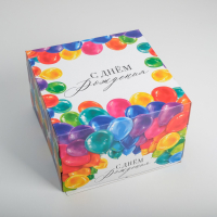 Коробка для торта «С днем рождения!» 30*30*19 см, 1 шт.