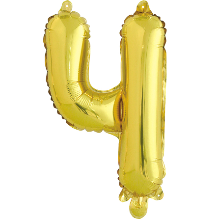 Шар с клапаном (16''/41см) Буква, Ч, Золото, 1 шт.