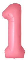 Шар (40''/102см) Цифра, 1 Slim, Светло-розовый, Макарунс, 1 шт. в уп.