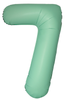 Шар (40''/102см) Цифра, 7 Slim, Мятный, Матовый, 1 шт. в уп.