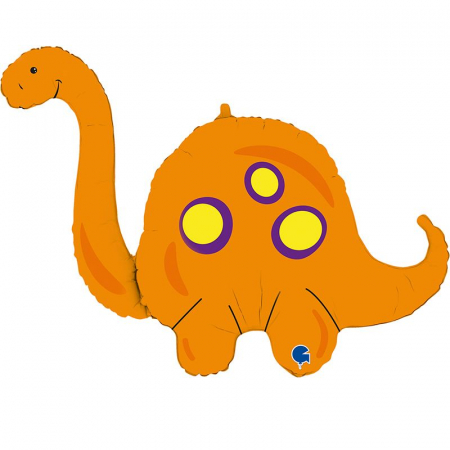 Шар (44"/112см) Фигура, Бронтозавр, Оранжевый, 1 шт.